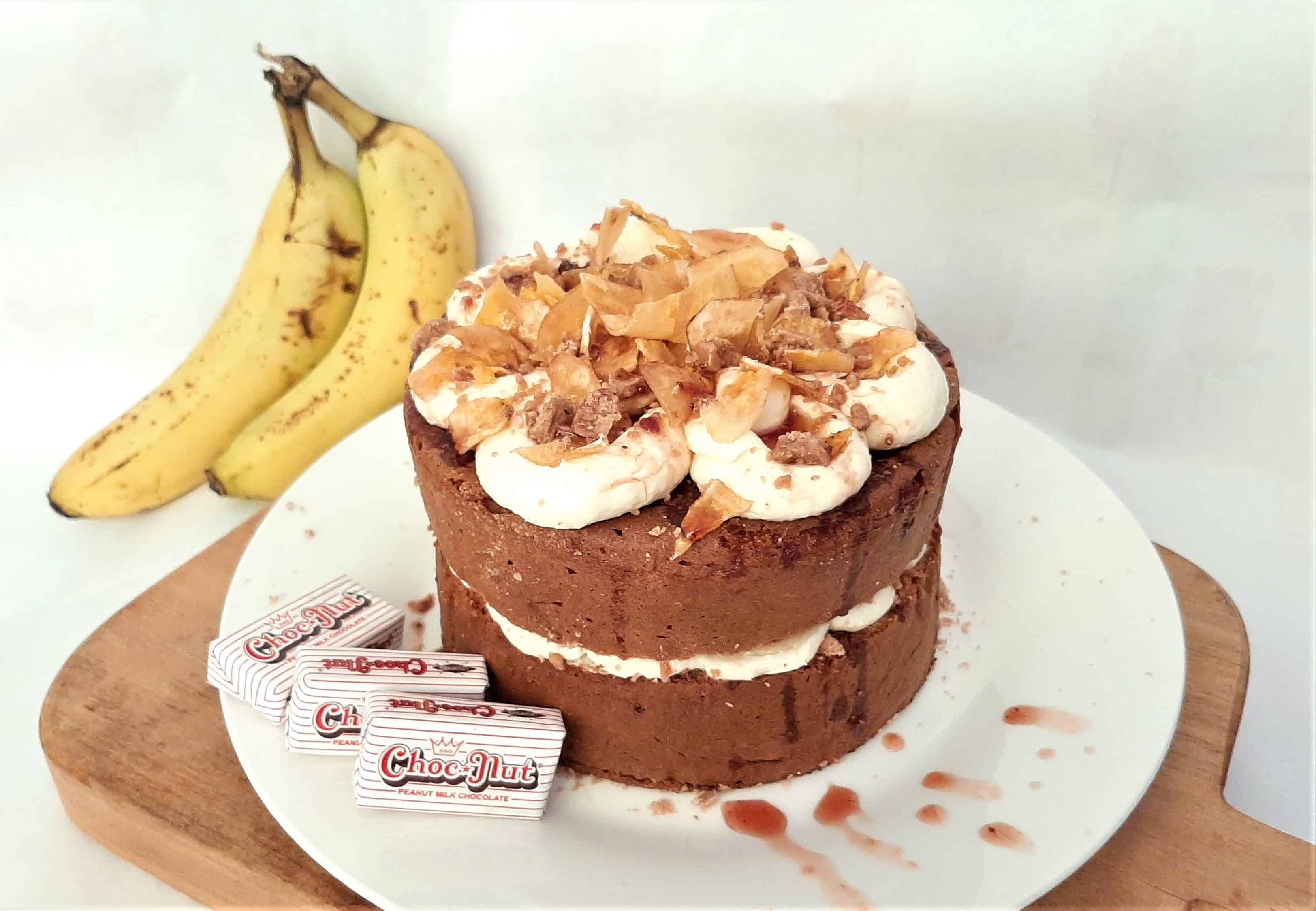Healthier banana coconut cake